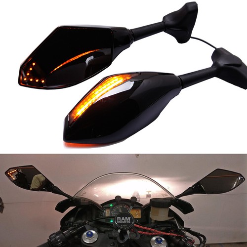 Pair motorcycle mirrors led - mirrors,